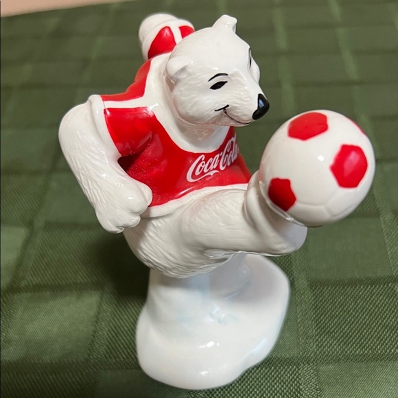 1995 Coca-Cola Polar Bear with Red Soccer Jersey 4.5 inches - Picture 5 of 8